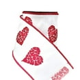 thumbnail image 2 of Reliant Ribbon - 92860W-036-10F, Hearts Embroidered Wired Edge Ribbon, White/red, 4 Inch, 10 Yards, 2 of 5