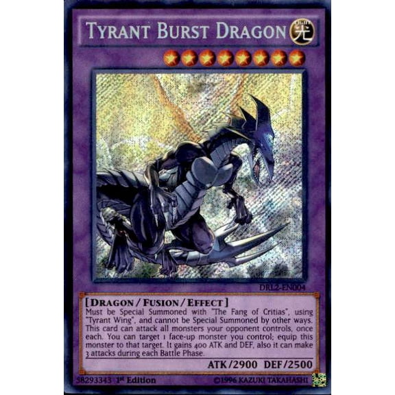 YuGiOh Dragons of Legend 2 Secret Rare Tyrant Burst Dragon DRL2-EN004