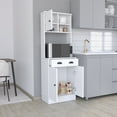 thumbnail image 4 of Xukmct Wood Kitchen Pantry Cabinet with 3 Doors Cabinet and Drawer, White, 4 of 7