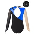 thumbnail image 2 of Alvivi Kids Girls Gymnastics Leotard Shiny Rhinestone Long Sleeve Ballet Dance Bodysuit with Hair Band Royal Blue&Black 16, 2 of 5