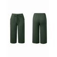 thumbnail image 2 of Women Wide Leg Pants Summer High Waisted Pants Drawstring Casual Trousers with Pockets Green XL, 2 of 6