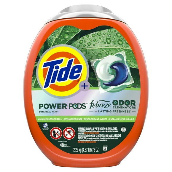 Tide Power Pods Laundry Detergent Pacs with Febreze, Botanical Rain Scent, Febreze Freshness with Odor Eliminators