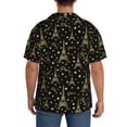 thumbnail image 3 of Vsdgher Paris Romantic Men's Cuban Shirt, Hawaiian Shirts, Business Casual Button Down Shirts, Short Sleeve Shirt-Small, 3 of 5