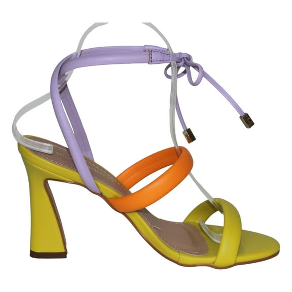 Multicolored Tie Up Heeled Sandal