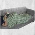 thumbnail image 6 of Jungle Leaves Soft Flannel Fleece Throw Blanket, Swift Stripes Curving Repetitive Pattern, Cozy Plush for Indoor and Outdoor Use, 70" x 90", Sea Green Cream, by Ambesonne, 6 of 6