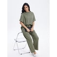 thumbnail image 6 of MINTREUS Two Piece Sets for Women Outfits Oversized Wide Leg Crop Pants Lounge Sets Airport Beach Vacation Clothes, 6 of 7