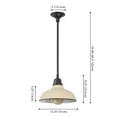 thumbnail image 4 of JONATHAN Y Jasper 12.25" 1-Light Farmhouse Industrial Indoor/Outdoor Iron LED Pendant, Matte Almond, 4 of 6
