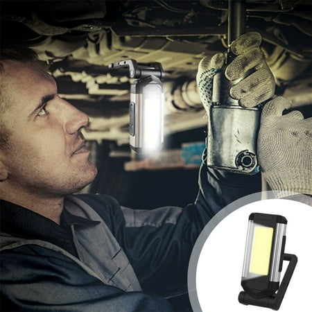 

LED Work Light Inspection Light Magnetic Lamp Portable Flashlight Rotatable Foldable And With Hook IPX6 Rainproof For Repair Emergency And Camping