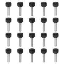 Uxcell 20 Pieces Knurled Clamping Knobs M6 x 20mm Metric Thread 304 Stainless Steel 16mm Matte Head Thumb Screws Black
