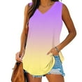 thumbnail image 2 of Bovxnpu Womens Plus Size Tops, Women Summer V Neck T Shirts Casual Loose Trendy Sleeveless Basic Tee S, 2 of 6