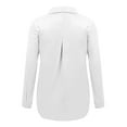 thumbnail image 6 of Womens Long Sleeve Shirts Casual Women Cotton Linen Casual Buttons Long Sleeves T Shirt Blouse Tops, 6 of 9