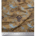 thumbnail image 1 of Soimoi Cotton Duck Fabric Octopus,Whale & Jellyfish Ocean Printed Craft Fabric by The Yard 42 Inch Wide, 1 of 1