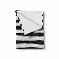 thumbnail image 2 of Black and White Stripe Soft Flannel Fleece Throw Blanket, Abstract Ink Art Grungy Simple Asymmetric Horizontal Lines, Cozy Plush for Indoor and Outdoor Use, 50" x 60", Black and White, by Ambesonne, 2 of 6