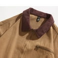 thumbnail image 6 of GrmtClth Mens Jacket Trendy Full Zip Lapel Depot Jacket Casual Loose Fit Workwear with Pockets Khaki XL, 6 of 9