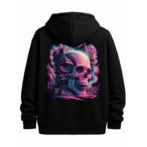 Skull City hoodies & sweatshirt fire skeleton for men hoodies black Drawstring Comfortable Oversized Hooded Pullover Sweatshirt gift idk idk Casual Unisex Shirt Printed tshirts