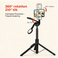 thumbnail image 6 of MUNBYN Portable 65.8IN Phone Floor Stand, Magnetic Height Adjustable Floor Stand Tripod，— Includes Bluetooth Remote for Remote Operation, 6 of 9