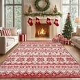 thumbnail image 2 of KUETH 6X9 Area Rugs Christmas Rug, Machine Washable Rug, Christmas Area Rugs for Livingroom, Ultra-thin Printed Christmas Rugs Decor, Non Slip Runner Rug, Low Pile for Bedroom, 2 of 6