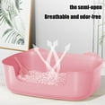 thumbnail image 4 of Cats Litter Box with Splashs Proof Designs, Cat Litter Box with Cats Litter Shovel, Provides Ample Space for Cats 15.75x11.42x5.71 Inch Pink, 4 of 6