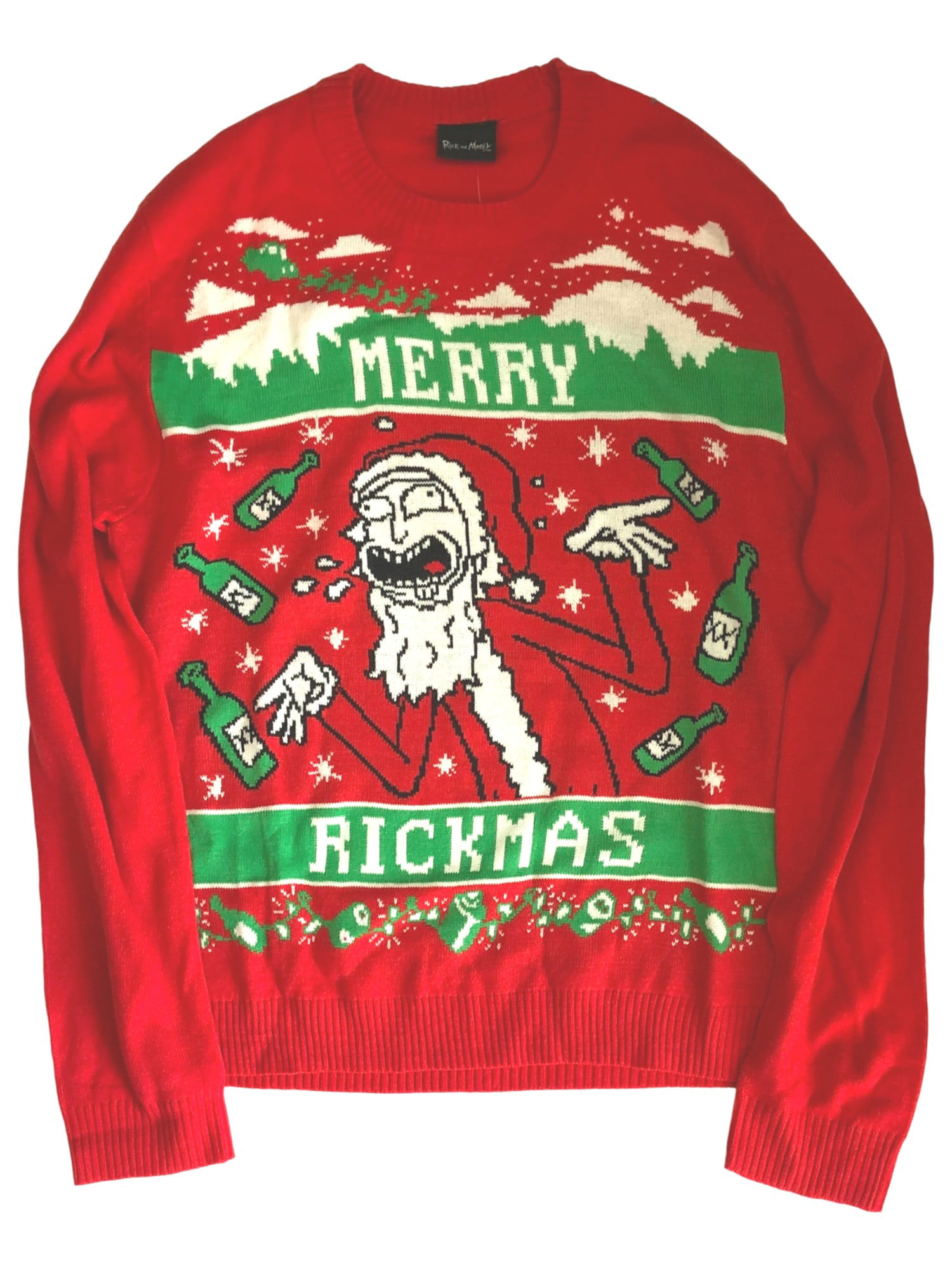 Mens Crew Neck Merry Christmas Happy New Beer Funny Xmas Jumper Festive Sweater 