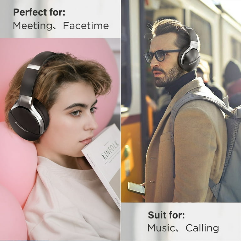 Beexcellent Wireless Bluetooth Headphones 40 Hours HiFi Stereo Bluetooth Over Ear Headphones with Build in Mic for PC Cellphone