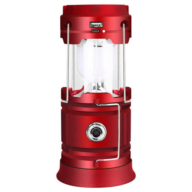 Lámpara de camping Linterna para acampar al aire libre Fuente de alimentación de carga solar recargable por USB para teléfono Linterna de camping LED plegable portátil para exteriores Emergencia Sende Abanopi Lámpara de camping
