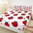 thumbnail image 3 of Castle Fairy Cute Ladybird Queen Sheet Sets for Kids Teens,Love Heart Bed Set, 3 of 7
