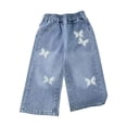 thumbnail image 3 of EnJoCho Teen Girls Cargo Jeans Wide Leg Washed Distressed Baggy Elastic Waist Vintage Denim Trousers Trendy Bottoms For Kids Back-to-School Casual Streetwear Wear, 3 of 9