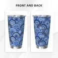 thumbnail image 3 of Cauagu Blue Mandala Harmony Pattern 20oz Tumbler,Stainless Steel Vacuum Insulated Tumbler with Lid Insulated Coffee Mug Thermal Cup with Splash Proof Sliding Lid-Straw Three-piece Set, 3 of 8