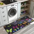 thumbnail image 3 of Black Butterfly Colorful Wings Pattern Kitchen Rug Mat,Kitchen Runner Rugs Non Skid Washable,Decorative Kitchen Floor Mats for Kitchen,Sink,Laundry,17"x47.2", 3 of 7