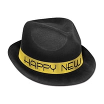 Beistle Club Pack of 25 Black and Gold "Happy New Year" Party Hi-Hats