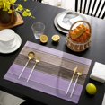 thumbnail image 4 of Placemats Set of 6, Retro Rustic Barn Wood Texture Polyester Stain Resistant Table Mats Washable Placemat Decoration for Kitchen Dining Table Ombre Lavender Purple Brown, 4 of 6