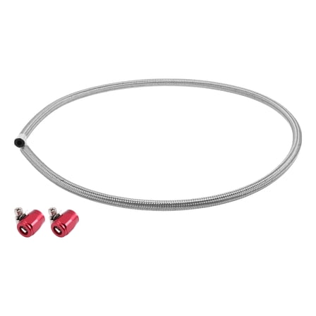 Unique Bargains AN-4 Fuel Line Kit 4ft Vacuum Hose Automotive Fuel Hose with Clamps 1 Set