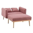 thumbnail image 4 of Accent Chair, Modern Velvet Chaise Lounge Chair with 2 Pillows, Upholstered Single Sofa Chair with 3 Adjustable Angles, Convertible Sleeper Chair with Metal Legs for Bedroom Living Room, Brush Pink, 4 of 7