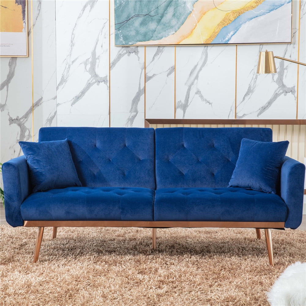 Futon Couch Bed, SEGMART Modern Fabric Sofa Sleeper Bed with Armrest