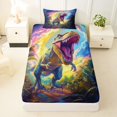 thumbnail image 3 of Homewish Wild Dino Twin Sheets,Jungle Animal Bedding,Multicolor,3 Pieces,1 Fitted Sheet and 1 Pillowcase, 3 of 6