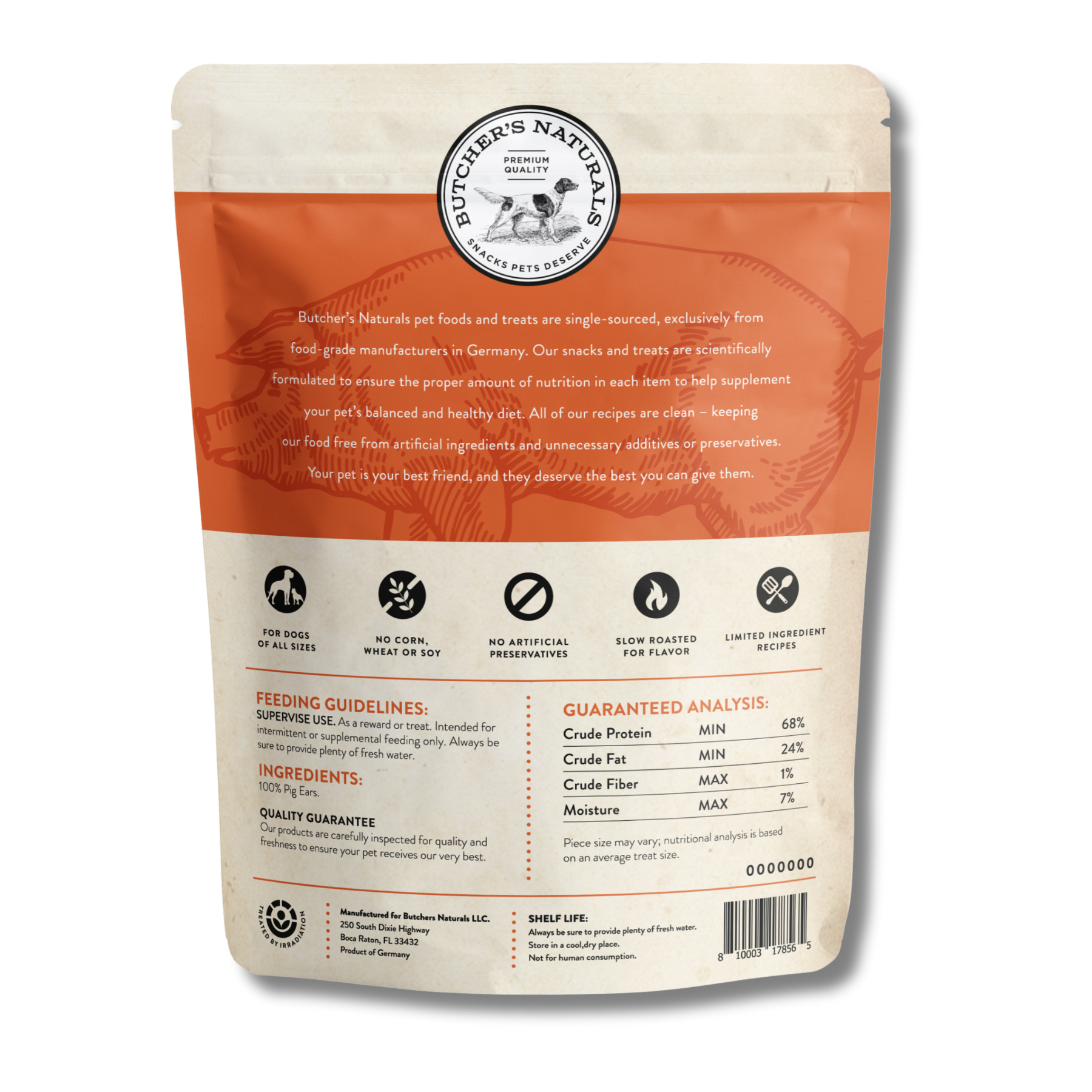 Butcher's Naturals Pork Pig Ears Dog Treats, 10-Pack photo 8
