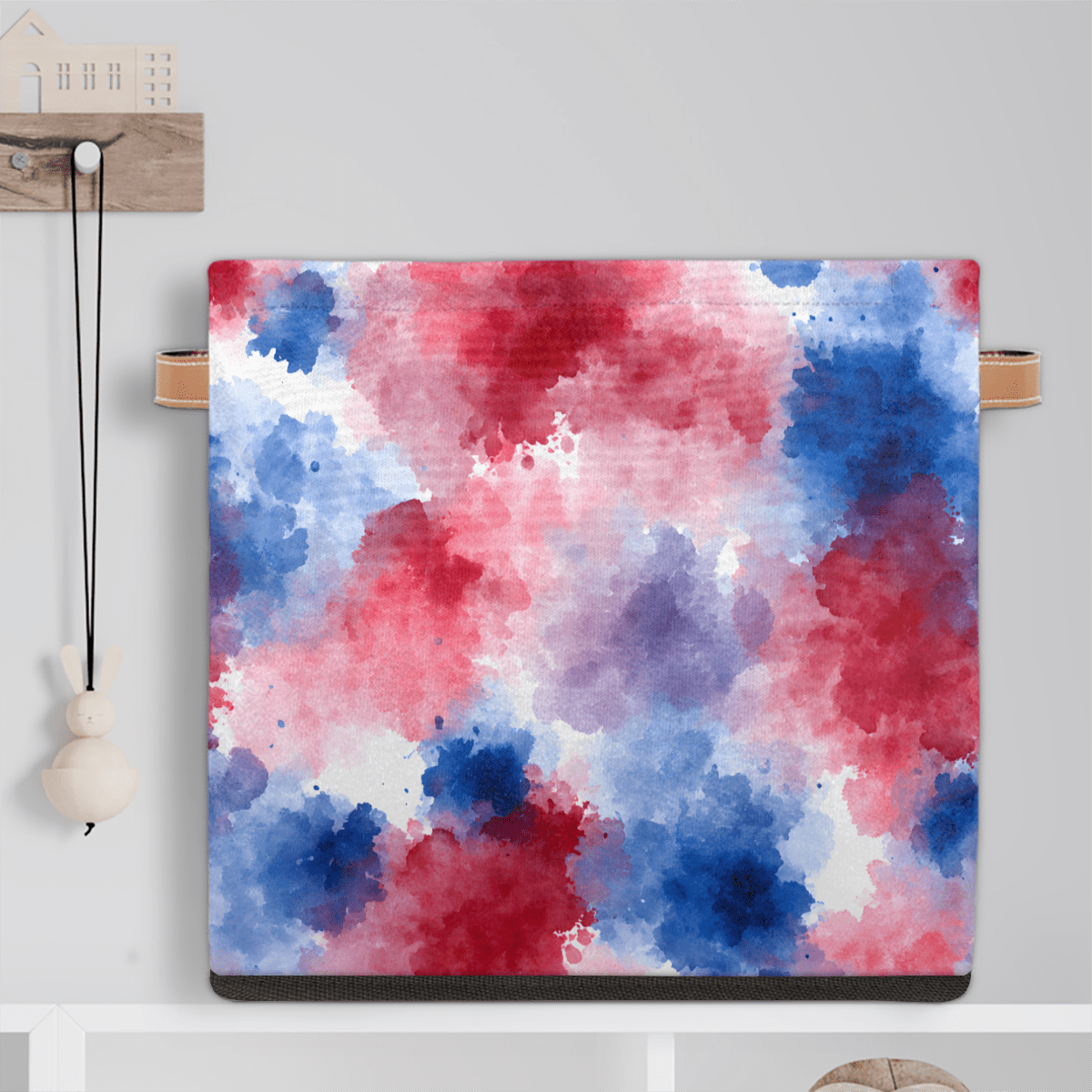 CURLYOOT Tie Dye Themed Cube Storage Bin, 13 x 13 x 13 Storage Cube Bins for Organizing, Fabric Foldable Closet Baskets with Handles for Closet, Shelves, Clothes