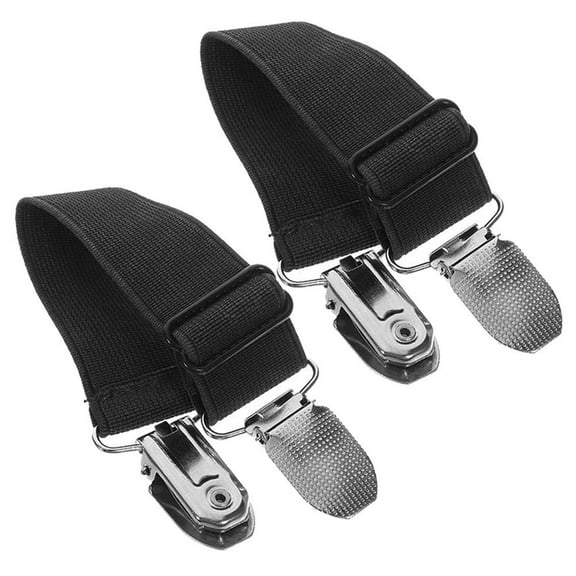 Clispeed 2Pcs Unisex Boot Straps Pant Clips For Sports With Clip Black Metal
