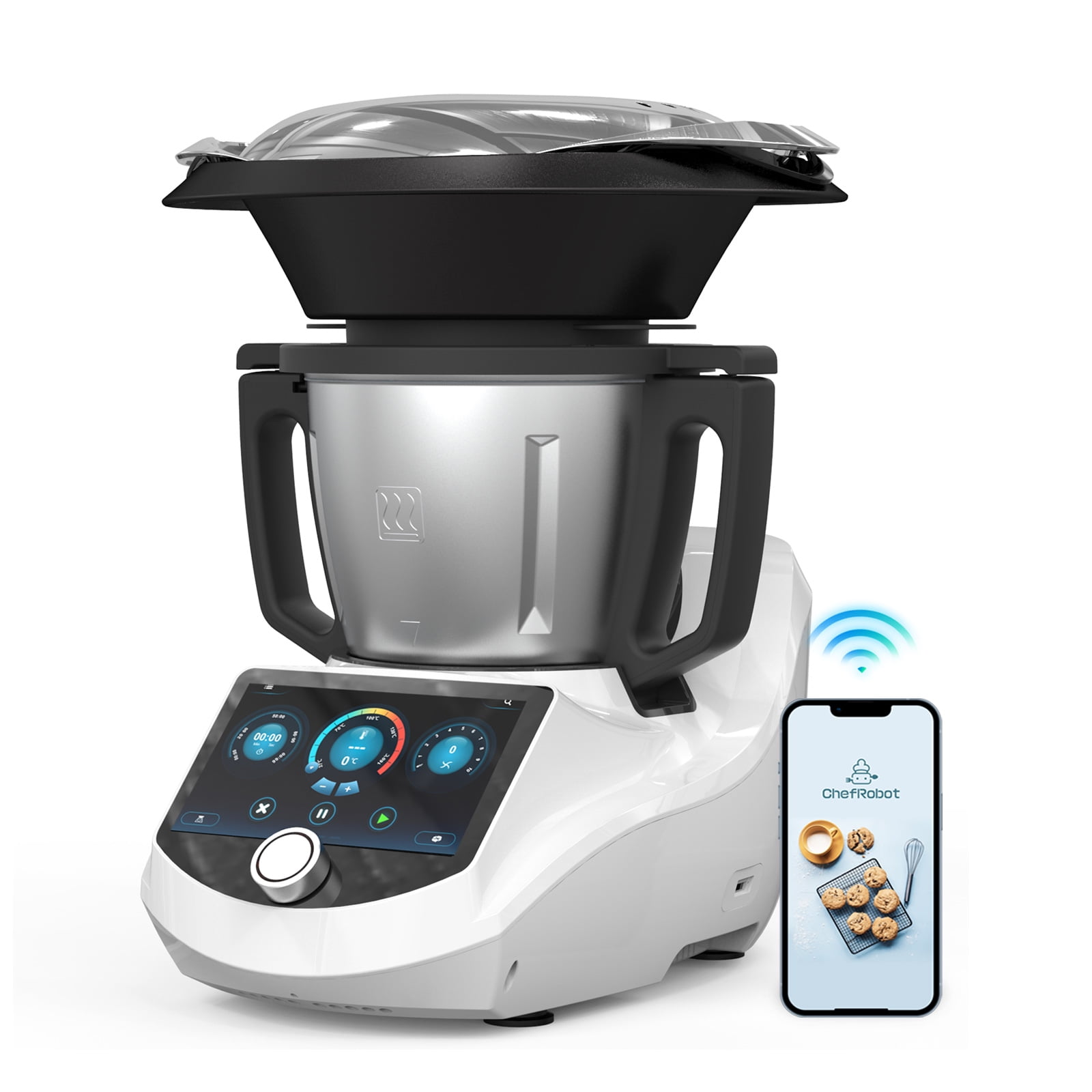 ChefRobot 3.7-Quart Smart Food Processor, Multi-Cooker for Sous Vide, Chop,  Steam, Knead and More