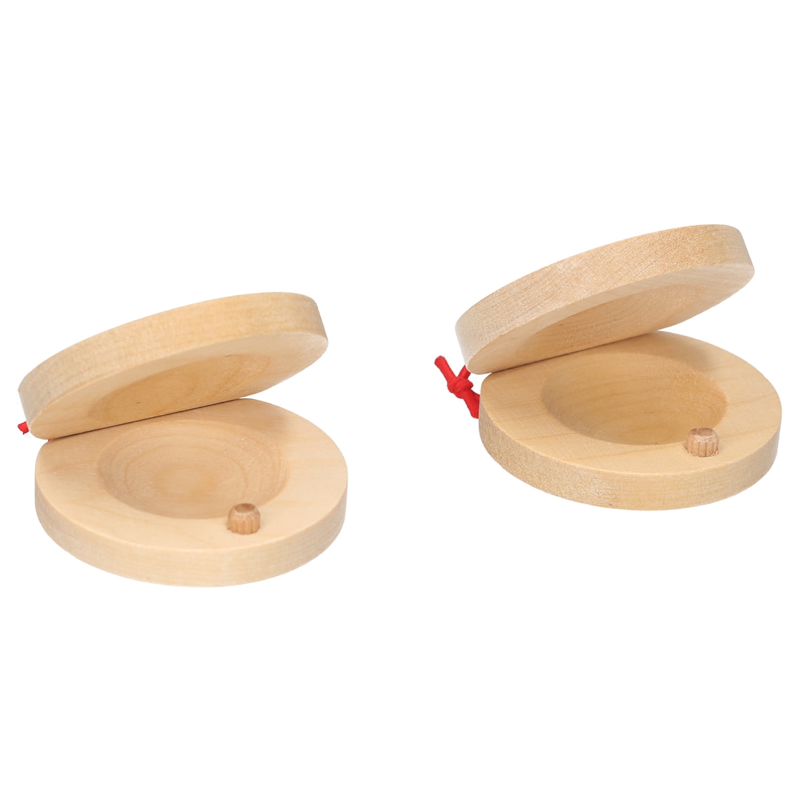 Ktoyols Pair of Castanets Wooden Castanet Finger Clappers Musical Instrument