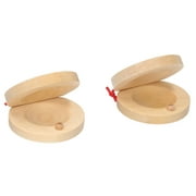 Muslady Pair of Castanets Wooden Castanet Finger Clappers Musical Instrument