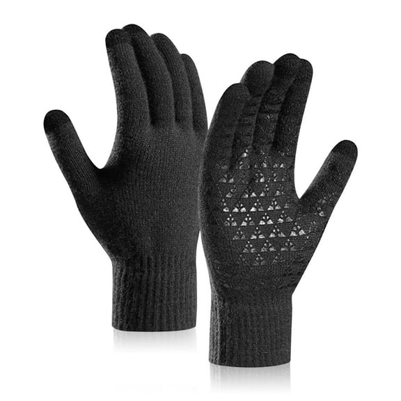 Winter Gloves Men Touchscreen Winter Work Gloves Warm Fleece Gloves Soft Lining Elastic Cuff Glove (Light Gray)