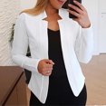 thumbnail image 2 of Yigetop Fitted Blazers For Women Women Fashion Casual Solid Long Sleeve Open Front Notched Collar Suit Cardigan Office Ladies Jacket Coat Womens Blazer White XL, 2 of 6