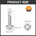 thumbnail image 2 of Uxcell 25 Pack #12 x 1" Self Drilling Screws, 410 Stainless Steel Self Tapping Screws for Metal, Hex Washer Head Sheet Metal, 2 of 5