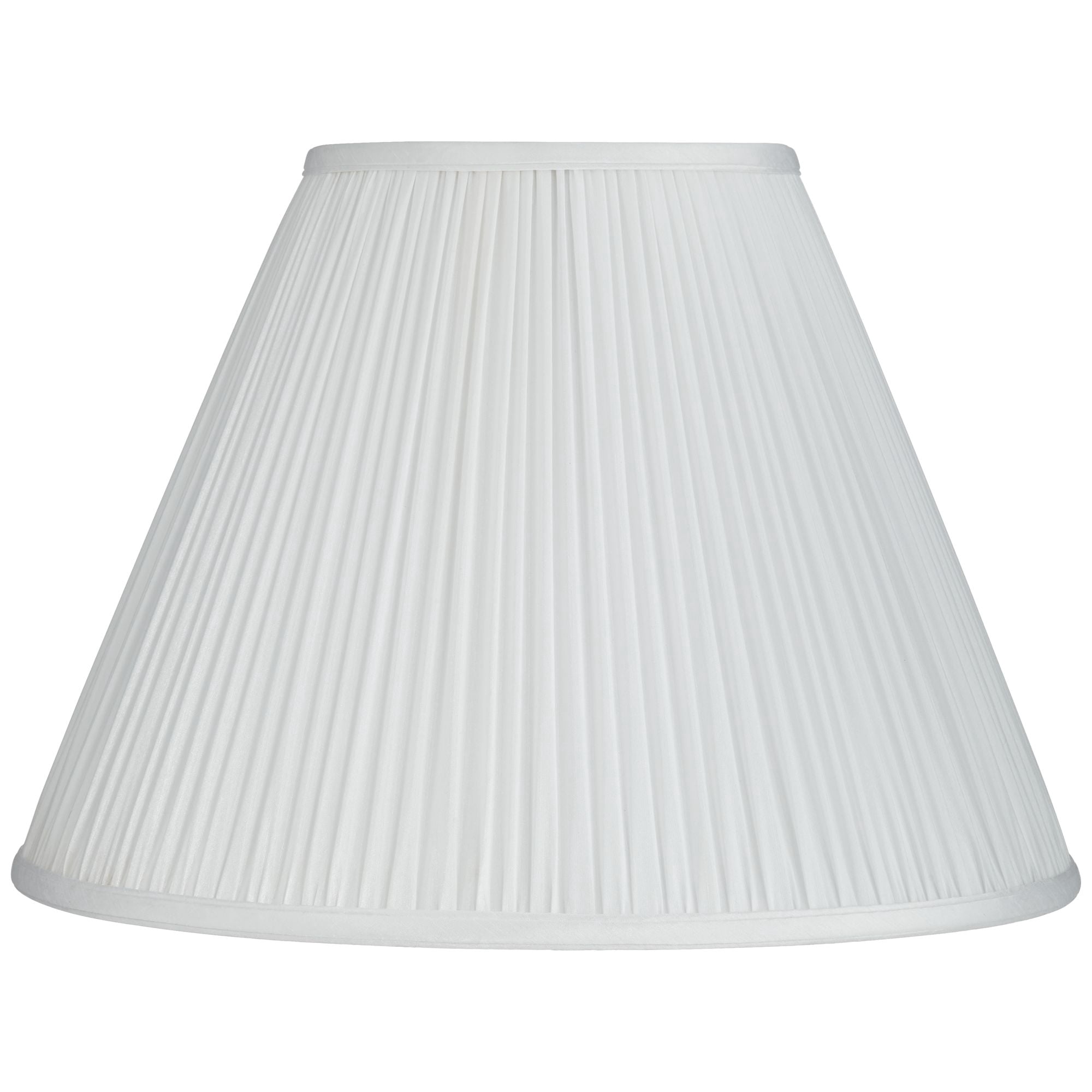 Springcrest White Mushroom Pleated Medium Empire Lamp Shade 7" Top x 16" Bottom x 12" Slant x 11.25" High (Spider) Replacement with Harp and Finial