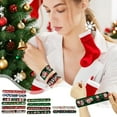 thumbnail image 2 of 12 Pcs Christmas Slap Bracelets Party Favors Assorted Designs Santa Snowman Tree Wristbands for Kids Classroom Gifts(Multicolor), 2 of 6