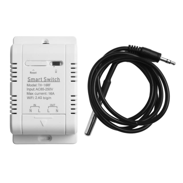 MYG for WiFi Wireless Temperature Module Sensor with APP Control for Smart Home Automation, Remote Monitoring, Waterproof Probe, High Accuracy, 16A Switch, Voice Control Compatible