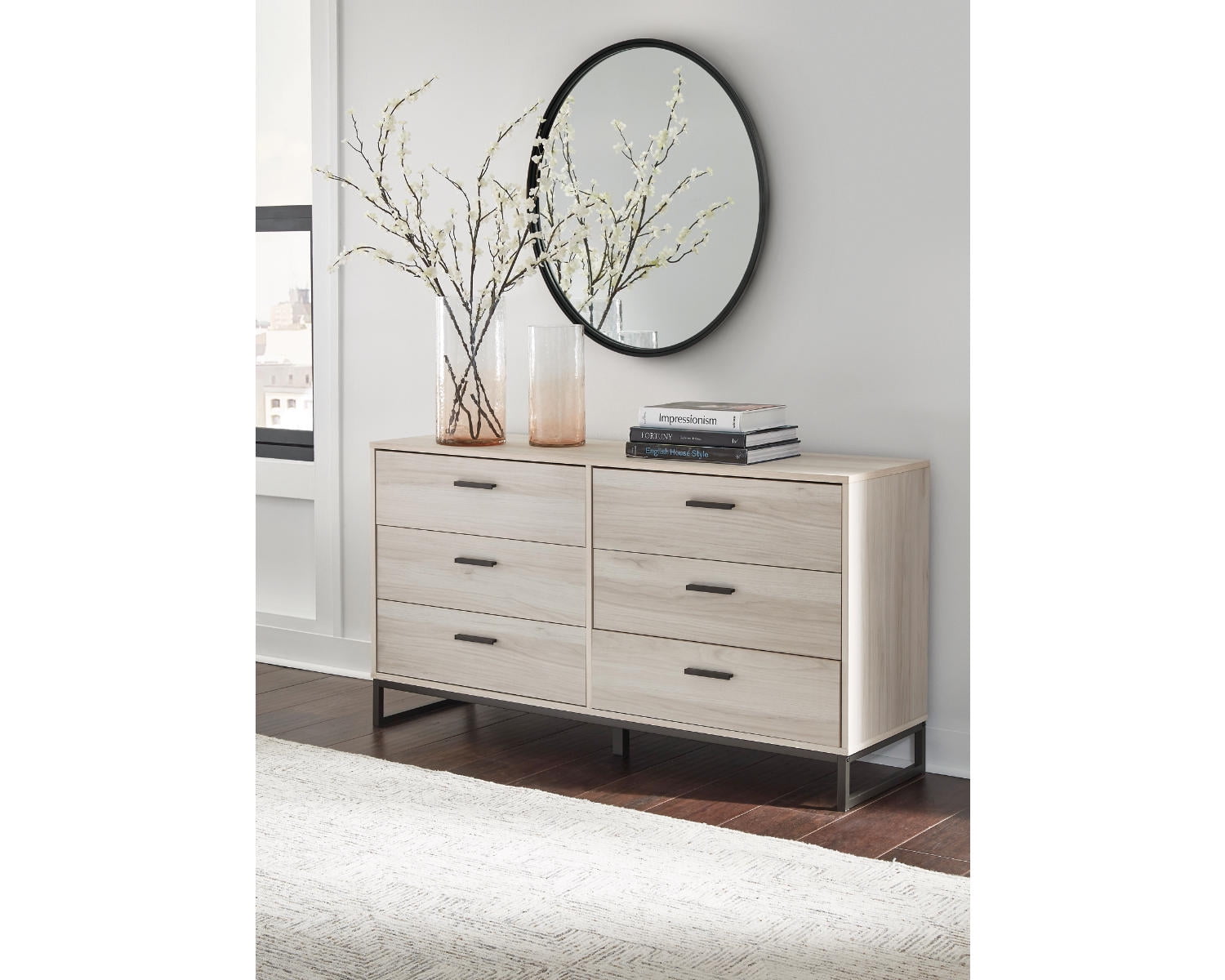 Signature Design by Ashley Contemporary Socalle Dresser  Light Natural