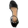 thumbnail image 2 of SUGAR Womens Black Smooth Ankle Strap Cushioned Noelle Round Toe Block Heel Buckle Dress Sandals 8 M, 2 of 4