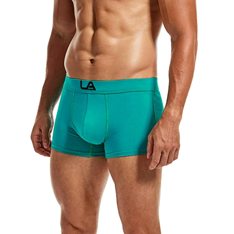 Gubotare Men'S Underwear Boxer Brief Men's Underwear – Cool Cotton Trunk  with Contour Pouch and Shorter 4 Inseam – Comfortable Underwear,Green XL 
